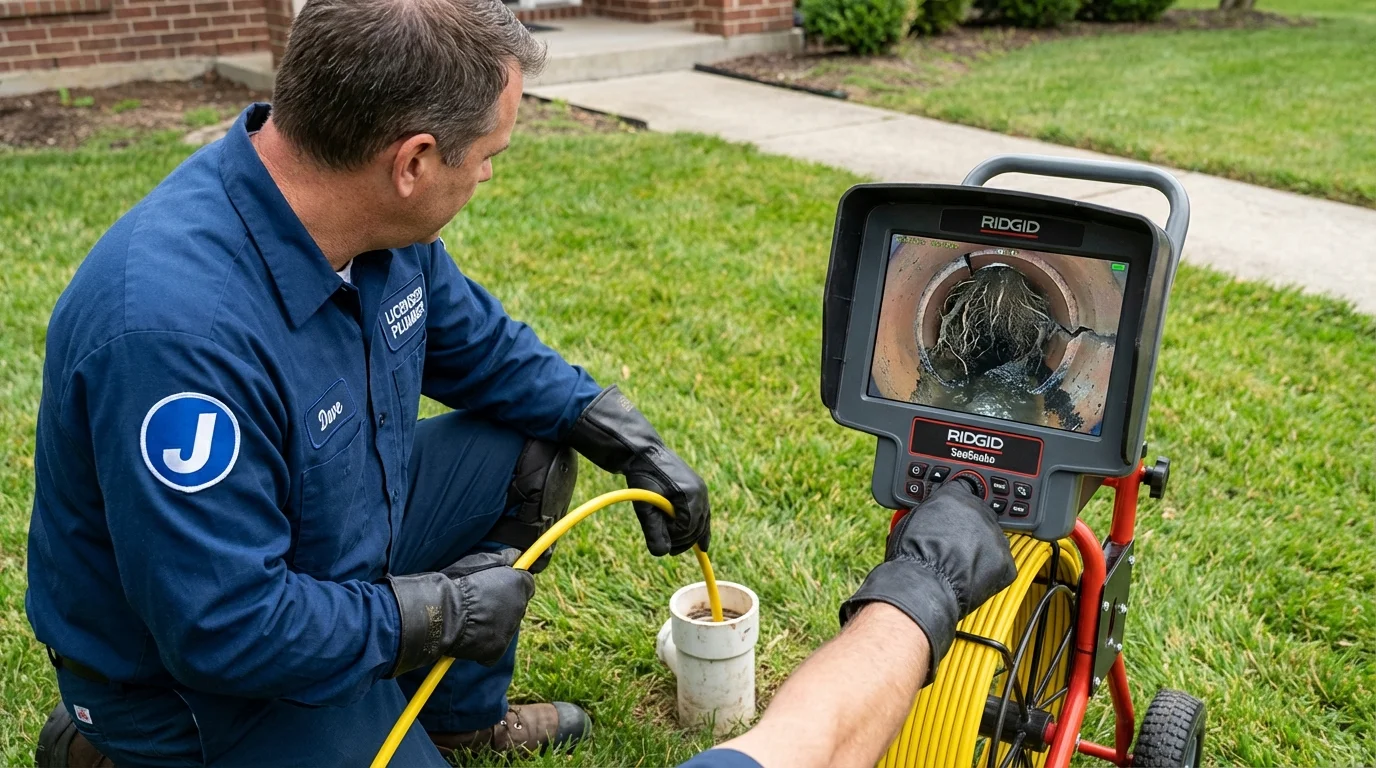 Sewer camera inspection being performed by Johns Plumbing LLC in Elk Grove Village